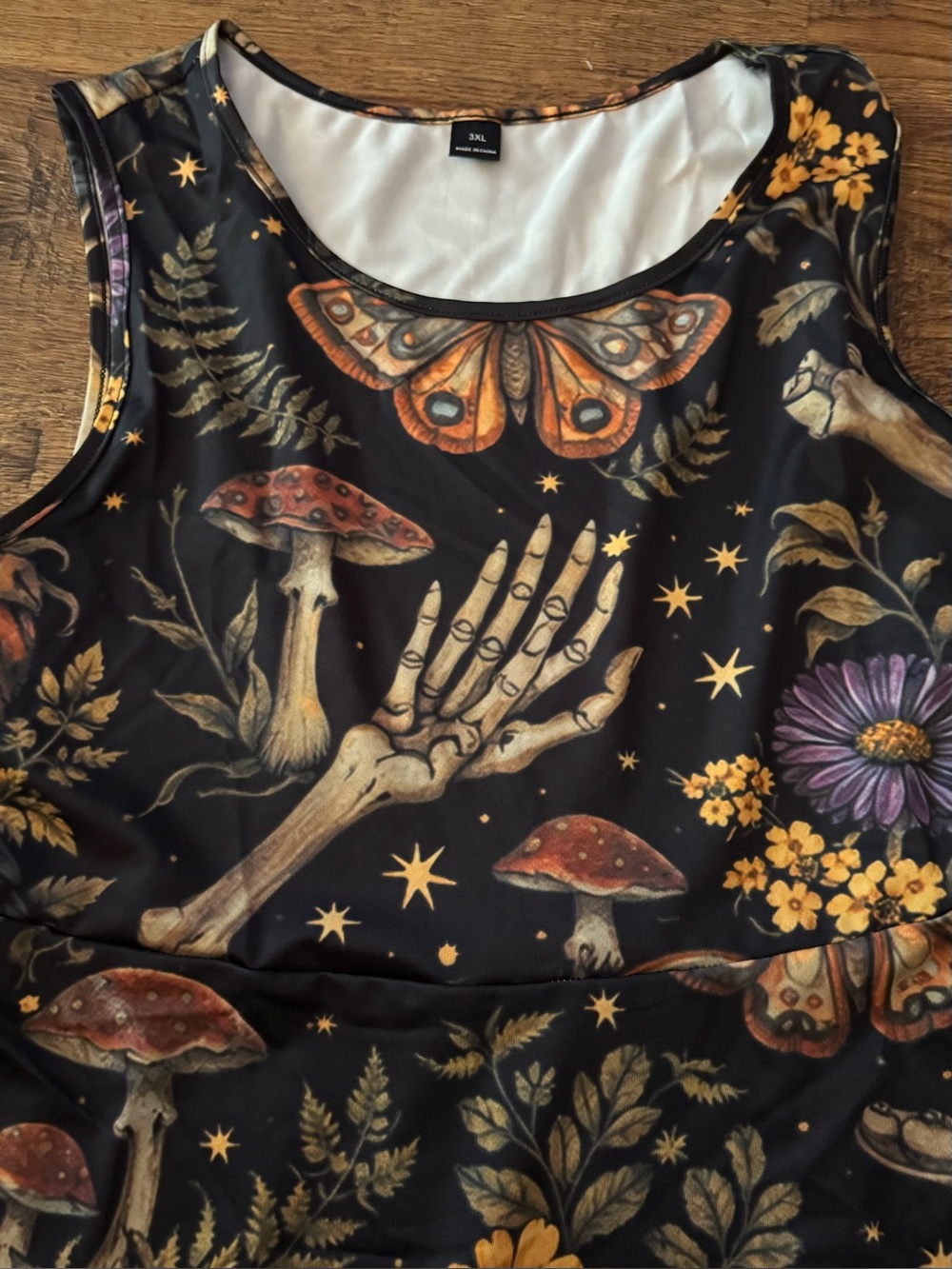 Grunge dress 3X NEW skulls, crow, gothic rockabilly moth & mushrooms scuba skate - Picture 3 of 8